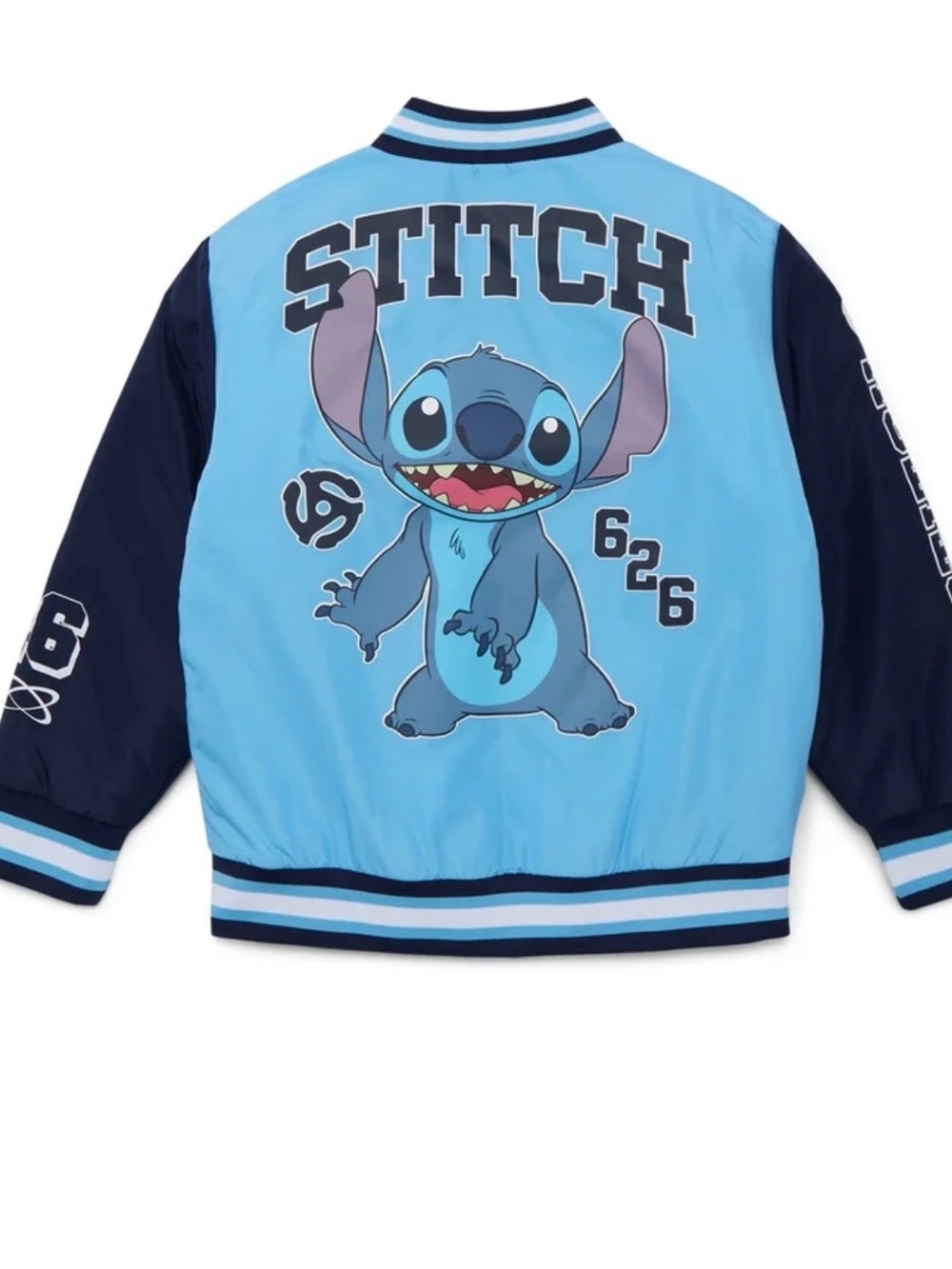 10/12 Disney Lilo & Stitch Blue Unisex Kids Bomber Jacket - 626 Stitch